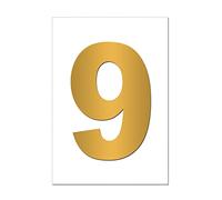Gold Wheelie Bin Number 9 - Self Adhesive Waterproof Durable Vinyl Stickers - Digitally Cut to The Sticker Shape - Size 170mm (9)