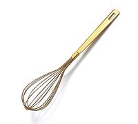 Gold Whisk, Berglander Whisk for Cooking with Titanium Gold Plating, Stainless Steel Balloon Whisks, Sturdy Kitchen Wire Whisks Set for Cooking, Baking, Blending, Beating, Dishwasher Safe, Easy Clean