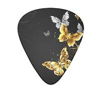 Gold White Butterflies Black Advanced guitar pick 12 pieces Three thicknesses for bass, electric guitar, acoustic guitar bag