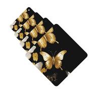 Gold White Butterflies Black Car Air Freshener Cards for Women Men 4 Pack Cute Car Accessories Long Lasting Scent Car Diffuser Hanging Auto Aromatherapy Tablets Car Fresheners Gifts