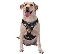 Gold White Butterflies Black Large Printed pet Traction Vest for Pets to wear When Walking The Dog or Climbing Mountains