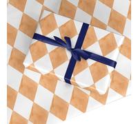 Gold & White Harlequin Christmas Wrapping Paper - Traditional Festive Gift Wrap for Women, Men, Girls, Boys, Family - Diamond Pattern Birthday Present Paper - Retro (Gold & White, 2 Sheets (50x70cm))