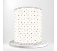 Gold White Heart Shapes Love Glitter Lovely Wrap Around Print A4 Edible Paper Icing Sheet Cake Topper Side Ribbon Border Decor for Personalised Themed Decorations