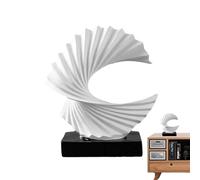Gold/White Wave Resin Statue - Wave Sculpture, Abstract Decor | Modern Home Decoration for Desk, Bedroom, Stylish Wave Ornament, Ideal for Bedside Table, Elegant Touch for Indoor Display