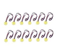 Gold Winners Medals Plastic Children Party Game Awards Toy with Ribbon Necklaces 12PCS