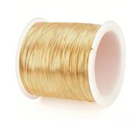 Gold Wire for Jewellery Making 328ft 26 Gauge 0.4mm Crafting Golden Thin Wires Flexible Metal for Diy Artistic Floral Beading Jewelry Armature Crafts Weaving Making Supplies 100m Gold