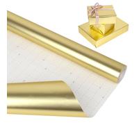Gold Wrapping Paper Roll,43cm*10m Gold Metallic Wrapping Paper,Luxury Matte Gift Wrap for Birthday,Party, Wedding,Christmas,Festive Decorations,DIY Crafts