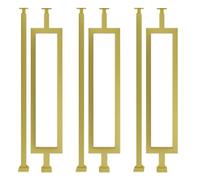 Gold Wrought Iron Stair Balusters - 3x3cm Square Rust-Resistant Stair Case Spindles Set Indoor Outdoor Use - Angle Adjustable Lightweight Yet Sturdy