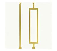 Gold Wrought Iron Stair Balusters - 3x3cm Square Rust-Resistant Stair Case Spindles Set Indoor Outdoor Use - Angle Adjustable Lightweight Yet Sturdy(H 95cm,1 pcs)