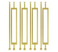 Gold Wrought Iron Stair Balusters - 3x3cm Square Rust-Resistant Stair Case Spindles Set Indoor Outdoor Use - Angle Adjustable Lightweight Yet Sturdy(H 95cm,4 pcs)