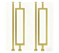 Gold Wrought Iron Stair Balusters - 3x3cm Square Rust-Resistant Stair Case Spindles Set Indoor Outdoor Use - Angle Adjustable Lightweight Yet Sturdy(H 95cm,2 pcs)