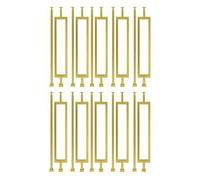 Gold Wrought Iron Stair Balusters - 3x3cm Square Rust-Resistant Stair Case Spindles Set Indoor Outdoor Use - Angle Adjustable Lightweight Yet Sturdy(H 95cm,10 pcs)