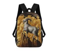 Gold X Goat Backpack, 3D Printed School Bag, School Lunch Bag, Travel Backpack, Friends Backpack, School Backpack for Girls And Boys 17inch