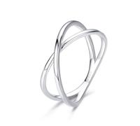 Gold X Ring Dainty Minimalist 925 Sterling Silver Cross Ring For Women Promise Jewelry 2 Colors