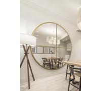 Gold XL Circular Window Metal Wall and Leaner Mirror (180 x 180CM) MirrorOutlet Gold 1 Pack