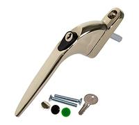 Gold Yale UPVC Window Handle Inline Double Glazing Universal Key Locking Espag - 40mm Spindle