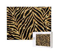 Gold Zebra Animal Print,500 Pieces Wooden Jigsaw Family Game Jigsaw Puzzles for Adults Teens Home Decor