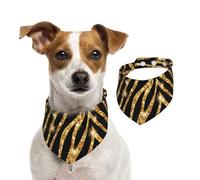 Gold Zebra Animal Print,Dog Bandanas Cotton Pet Scarf Adjustable Bibs for Pet,M