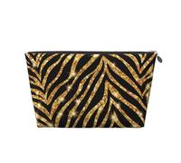 Gold Zebra Animal Print, Toiletry Pouch Makeup Bag Cosmetic Bag Portable Travel Toiletry Bag