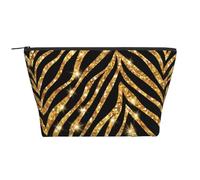 Gold Zebra Animal Print, Toiletry Pouch Makeup Bag Cosmetic Bag Portable Travel Toiletry Bag