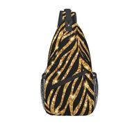 Gold Zebra Animal PrintSling Bag for Men Crossbody Small Travel Shoulder Daypack