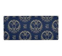Gold Zodiac Sign Astrology Navy Blue Large pad Mouse for Travel Large Mouse mat Gaming 31.5 x 11.8in