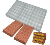 Goldbaking Polycarbonate Deep Chocolate Bar Mold, 3 Pieces, 15.8*8.1*1.8cm, Transparent, Rectangular Prism, Professional Chocolate DIY Tool