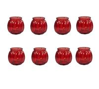 GOLDBEARUK Glass hanging lanterns X8 tealight holders with handles Red