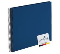 goldbuch 25996 Bella Vista Spiral Album 35 x 30 cm Photo Album with 40 Black Pages Linen Memory Album Photo Book for Pictures and Photos to Glue in Blue