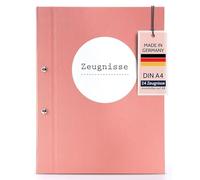 goldbuch 36 1011 Certificate Folder Pastel Certificate Folder DIN A4 Document Folder with Screw Closure Transparent Pockets Linen Structure Organiser with 12 Pockets Approx. 24 x 31 x 1.5 cm Paper,