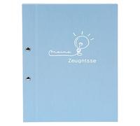 goldbuch 36 129 Certificate Folder Cheeky & Free Light Blue, Display Folder Dimensions 24 x 31.5 x 2 cm, 12 Transparent Pockets, Screw Closure for Removing The Sleeves, Cover Made of Art Print,