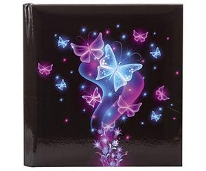 goldbuch 41577 Butterfly Poetry Album, Notebook with 96 White Pages, Diary, Art Print Cover, Journal for Children and Adults, Format 16.5 x 16.5 cm, Thread-Bound, Black/Blue/Pink