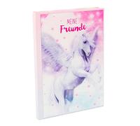 goldbuch 43204 Pegasus 3D, DIN A5, Friendship Fill in, Memory Book for Friends, Notebook with 88 Illustrated Pages, Cover with Art Print, Approx. 15 x 21 x 1.5 cm, 15 x 21 cm