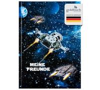 goldbuch 43570 Friendship Book Spaceship Friendship Book DIN A5 72 Illustrated Pages for Nursery, Nurseries and Primary School, for Best Friends in School Time, Art Print, Laminated, Dark Blue, 15 x