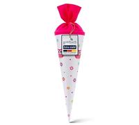 goldbuch 93043 Sibling School Cone Owl, Sugar Cone 35 cm, with Coloured Felt Closure, School Cone Made of Reinforced Varnished Cardboard, Gift Packaging for Many Occasions, Sibling Bag, White