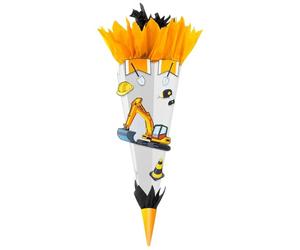 goldbuch 97 722 Craft Set Excavator 3D Sugar Cone Approx. 70 cm School Cone for Crafts and Designing, Gift Bag for Boys and Girls, Made of Cardboard, for School and First Day at School