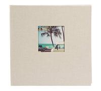 goldbuch Bella Vista 24 823 Photo Album with Picture Cut-Out, Sand Grey, Memory Album in Format 25 x 25 cm, Photo Album 60 White Pages with Glassine Dividers, Photo Book with Linen Cover, Light Grey
