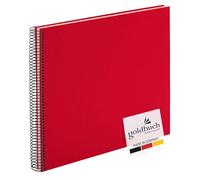 goldbuch Bella Vista 25 373 Spiral Photo Album 35 x 30 x 1.5 cm - Spiral Diameter 2.8 cm, Photo Album with 40 White Pages, Linen Memory Album, Photo Book for Photos and Pictures for Gluing, Red