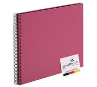 goldbuch Bella Vista 25 508 Spiral Album, Photo Album 35 x 30 x 1.5 cm - Spiral Diameter 2.8 cm, Photo Album, 40 Black Pages, Linen Memory Album, Photo Book for Pictures and Photos to Stick, Fuchsia