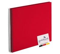 goldbuch Bella Vista, Linen Memory, Spiral Bound, Pages, Book for Gluing, Photo Album, Paper, Red (Black Sides), 40 Schwarze Seiten