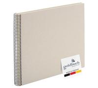 goldbuch Bella Vista, Linen Spiral Bound Memory 40 Pages, Book for Gluing, Photo Album, Paper, Sand Grey (White Sides), ca. 35 x 30 x 2,8 cm
