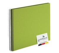 goldbuch Bella Vista 25962 Spiral Album 35 x 30 cm Photo Album with 40 Black Pages Linen Memory Album Photo Book for Pictures and Photos to Glue In Green