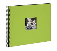goldbuch Bella Vista 25976 Spiral Album with Picture Cut-Out, Photo Album 35 x 30 cm, Photo Album with 40 Black Pages, Linen Memory Album, Photo Book for Pictures and Photos to Stick, Green