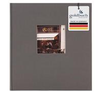 goldbuch Bella Vista 27 945 Photo Album with Picture Cut-Out Grey, Memory Album in Format 30 x 31 cm, Photo Album 60 Black Pages with Glassine Dividers, Photo Book with Linen Cover, Anthracite