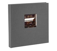 goldbuch Bella Vista Grey 24 825 Photo Album with Picture Cut-Out, Memory Album in Format 25 x 25 cm, Photo Album 60 White Pages with Glassine Dividers, Photo Book with Linen Cover, Anthracite