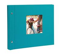 goldbuch Bella Vista Screw Album with Picture Cut-Out, Cardboard, turquoise, 30 x 25 cm