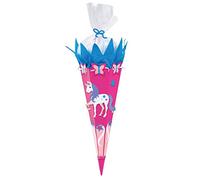 goldbuch craft set, unicorn, made of cardboard, 3D effect, sugar 70 cm, cone for first day start of school, includes 2 crepe rolls + 1 chenille wire, Reyon