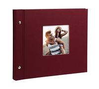 Goldbuch Photo Album Trend, Bella Vista, 30 x 25 cm, 40 Black Pages with Glassine Dividers, Extensible, Linen, Bordeaux, 26972
