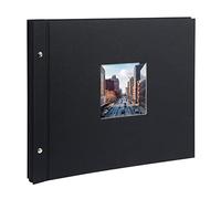 Goldbuch Photo Album Trend, Bella Vista, 39 x 31 cm, 40 Black Pages with Glassine Dividers, Extensible, Linen, Black 28977