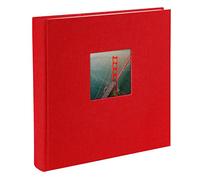 Goldbuch photo album with cut-out, Bella Vista, 25 x 25 cm, 60 white pages with glassine dividers, linen, red, 24890
